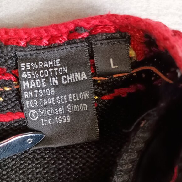 Vintage Michael Simon Women L Christmas Embroidered Full Zip Cardigan Sweater - Picture 3 of 16